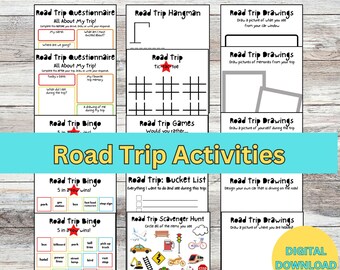 Printable Road Trip Activity Bundle: Kid-Friendly Travel Games & Activities for Summer Vacations