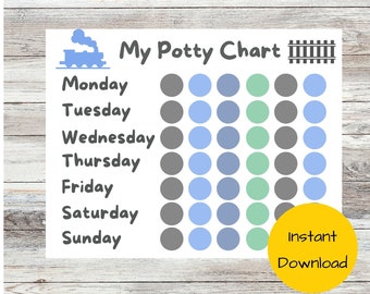 Simple Printable Potty Training Chart for Boys: Digital Download Tracker & Goal Setting Tool