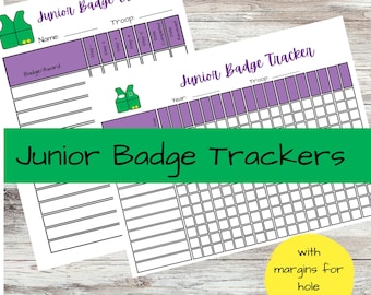 Junior Badge Tracker, Girl Scouts badge tracker, award tracker, organize, binder, printable PDF