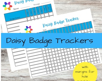 Daisy Badge Tracker, rastreador de insignias de Girl Scouts, rastreador de premios, organización, carpeta, PDF imprimible