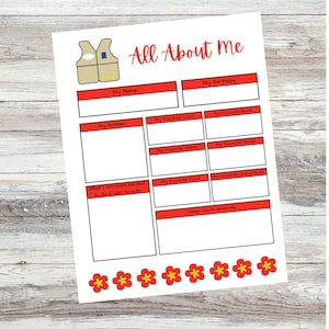 Printable Cadette Girl Scout All About Me; New Troop Member All About Me, Cadette Questionnaire, new girl handout, Cadette All About Me PDF