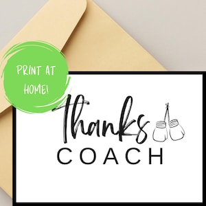 Tarjeta de agradecimiento para entrenador de boxeo imprimible / Tarjeta plegable de 5x7 (hazlo tú mismo) / Descarga instantánea / Regalo de fin de temporada / Agradecimiento al equipo de boxeo