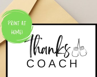 Printable Boxing Coach Thank You Card | DIY Foldable 5x7 Card | Instant Download | End of Season Gift | Boxing Team Appreciation