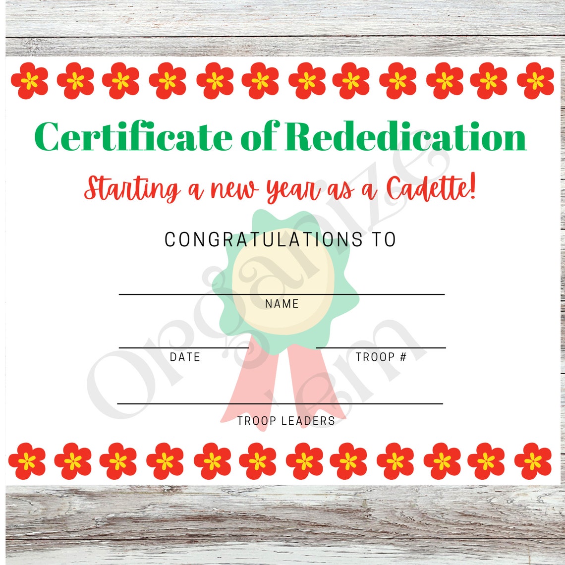 Girl Scout Rededication Certificate Printable