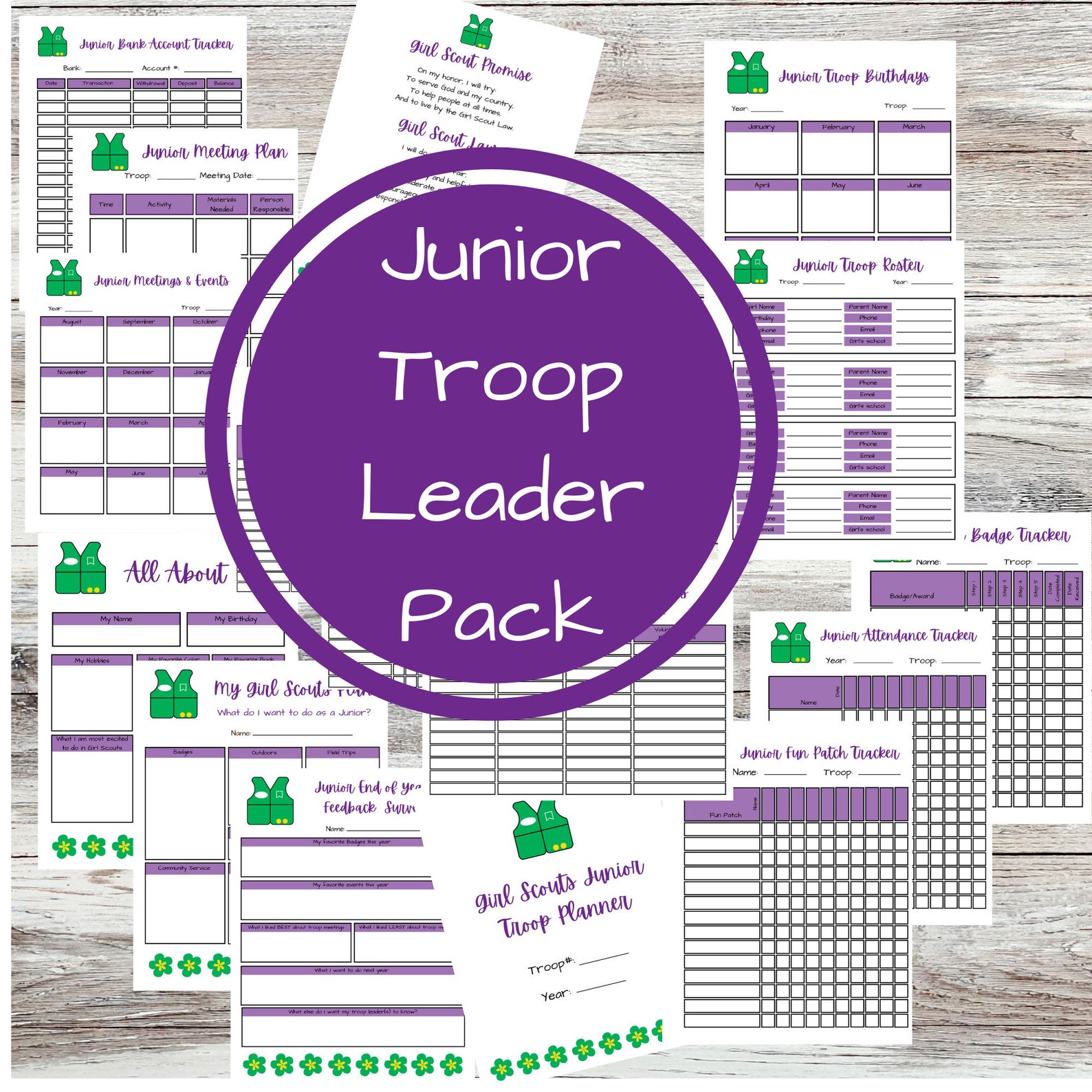 Printable Junior Girl Scout Troop Leader Planning and Etsy