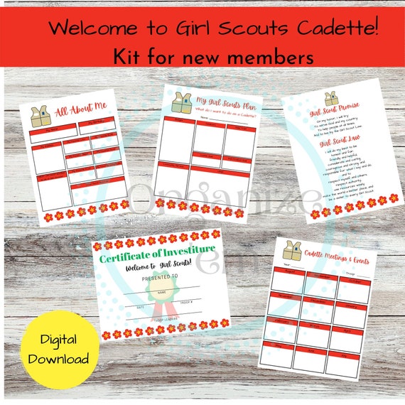 Printable Cadette Girl Scout New Troop Member Kit New Girl - Etsy