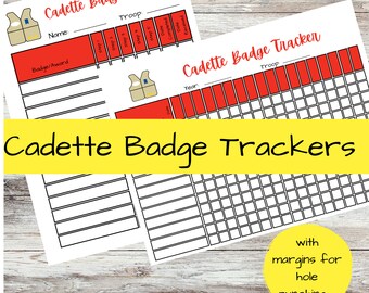 Cadette Badge Tracker, Girl Scouts badge tracker, award tracker, organize, binder, printable PDF