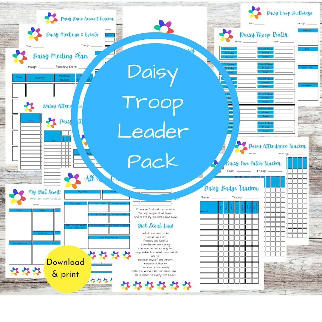 Printable Daisy Girl Scout Troop Leader Planning and Organizing Kit