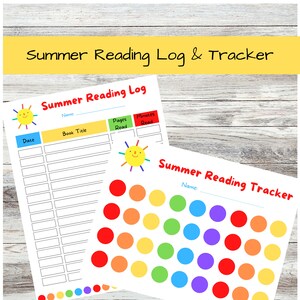 Summer Reading Log and Summer Reading Tracking bundle; kids reading log, kids reading tracker, printable  PDF