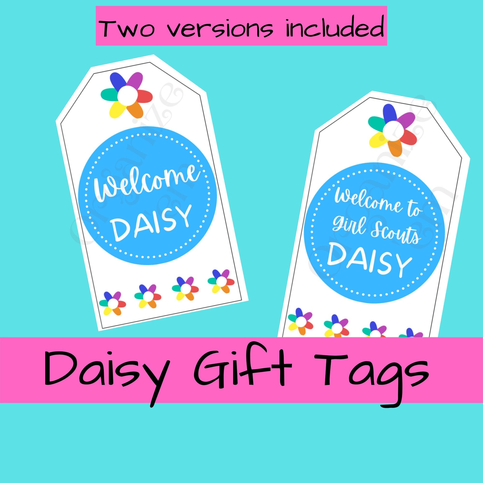 Daisy Girl Scouts Tags Printable New Member Gift Tag Etsy