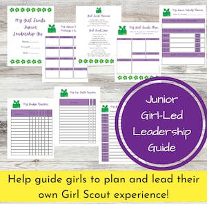 Printable Junior Girl Scout Girl-Led Guide for Planning and Organizing Kit, Girl Scouts leadership experience guide, PDF