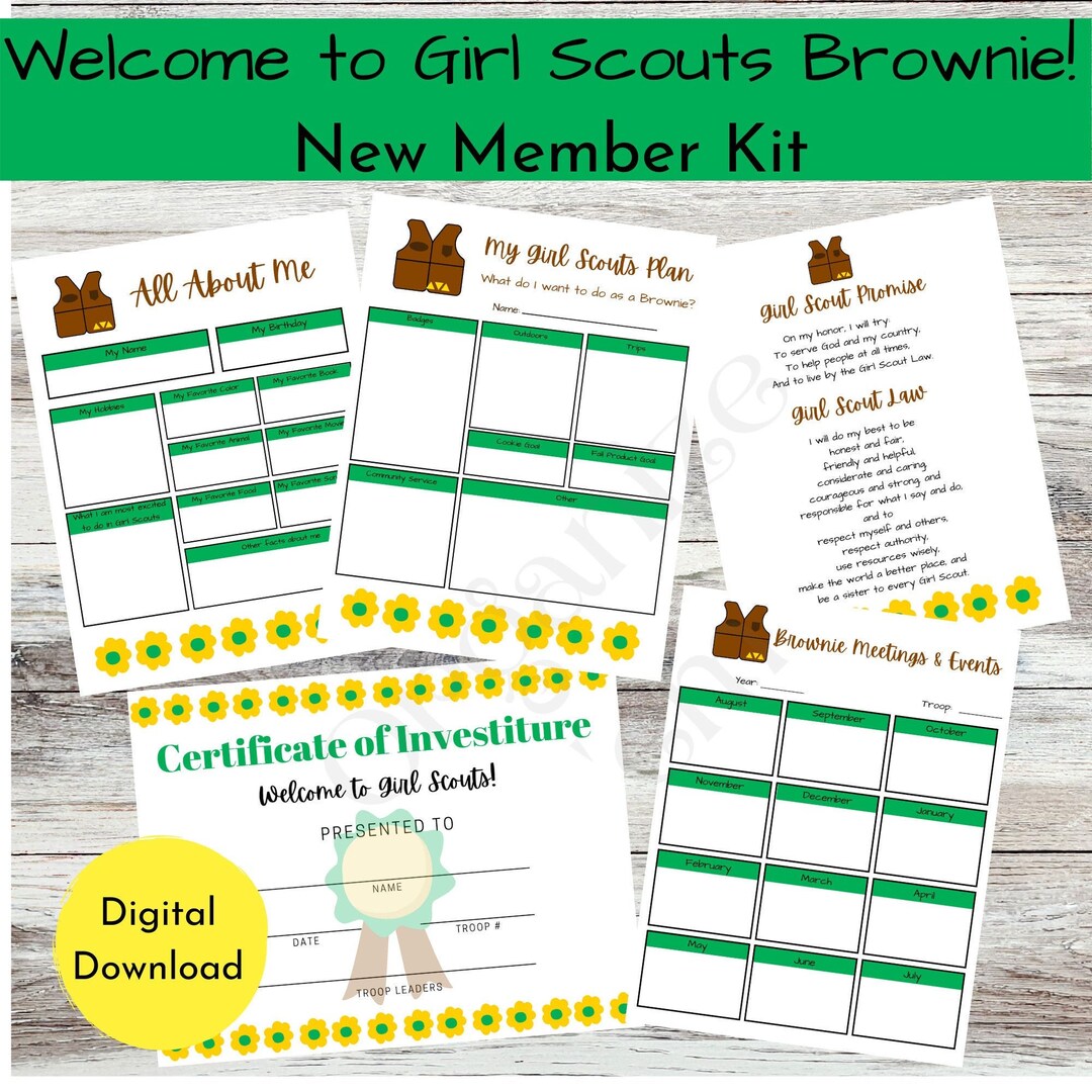 Printable Brownie Girl Scout New Troop Member Kit, New Girl Handouts ...