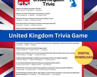 United Kingdom Trivia Quiz: Travel, Culture & History Knowledge Game - PDF Download for Family Fun