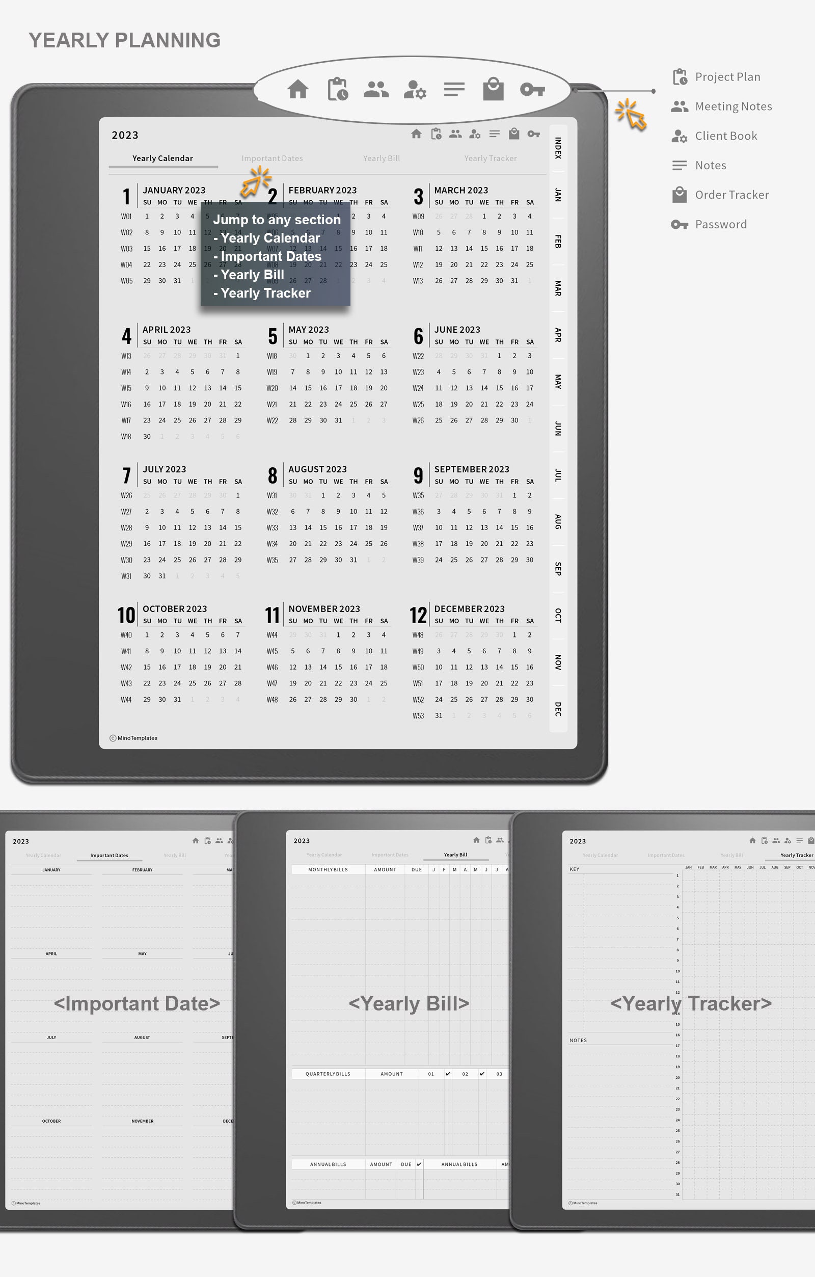 Kindle Scribe Templates 2023 Digital Planner Allinone Etsy