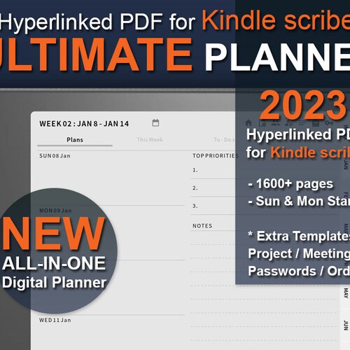 Kindle Scribe Daily Planner 2023 Kindle Scribe Templates Etsy