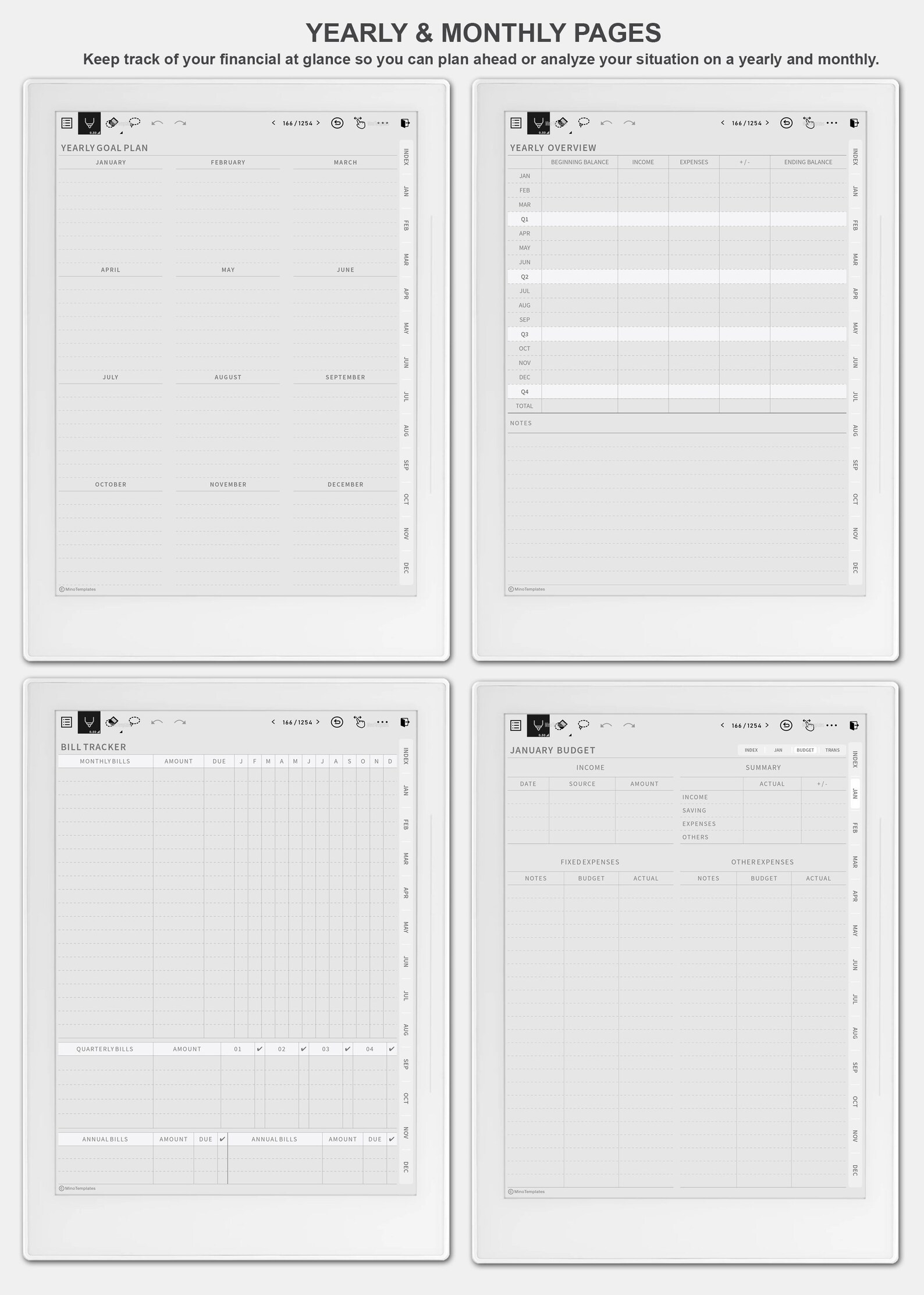 Supernote Templates Finance Digital Planner SN A5x Templates Etsy