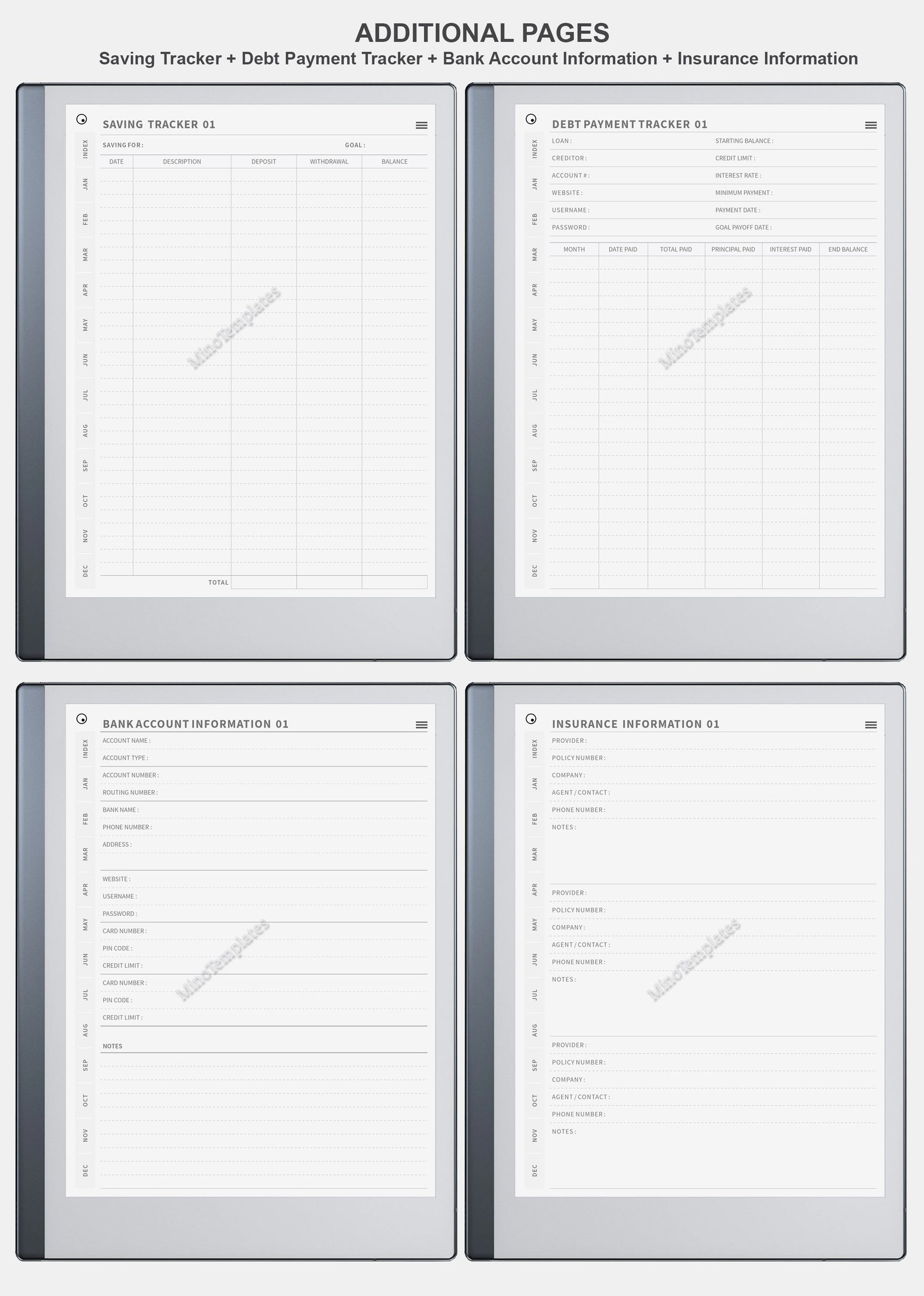 Digital Financial Planner Remarkable 2 Templates 22 - Etsy UK