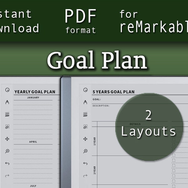 Goal Setting Planner | remarkable 2 templates | MinoTemplates | Instant Download[31]