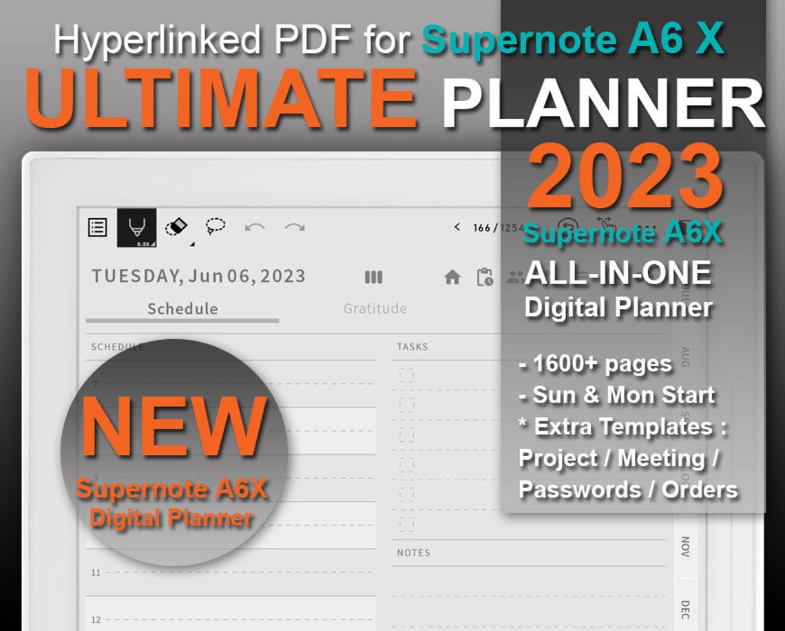 Supernote A6X Templates 2023 Digital Planner SN A6X Daily Etsy