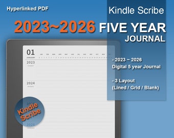5 Year Journal, Hyperlinked Kindle Scribe Templates, Digital Gratitude  Journal PDF 43 