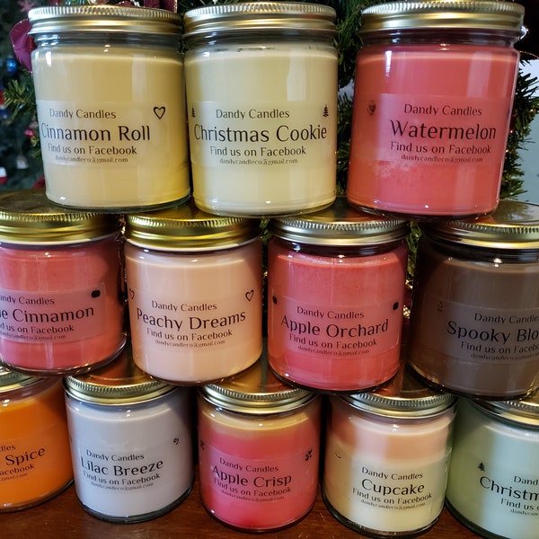 12 Ounce Scented Candles  * Handmade*  * Pet Safe Soy Wax*