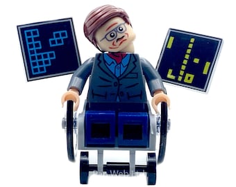 Professor Stephen Hawking Mini Custom Figure Assembled Block Figure
