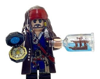 Captain Jack Sparrow Custom Mini Block Figure Pirates of the Caribbean Johnny Depp Special Edition