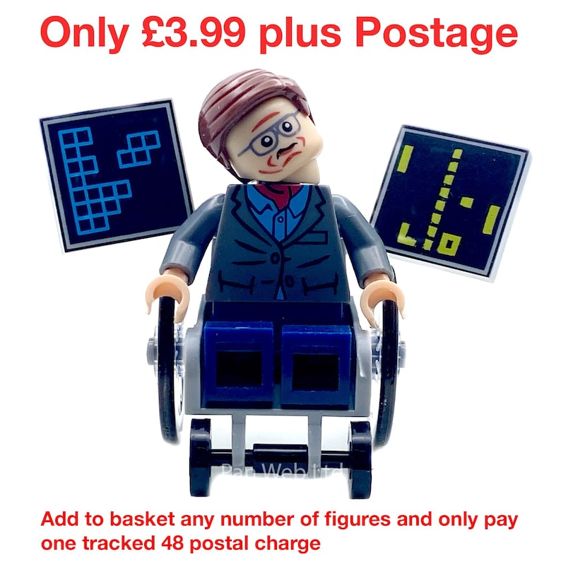Professor Stephen Hawking Mini Custom Figure Assembled Block Figure image 1