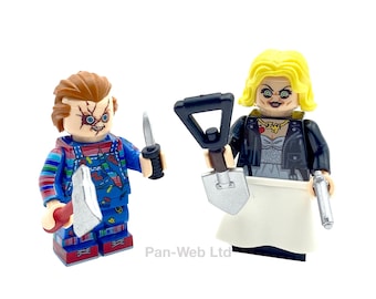 Chucky With Bride of Chucky New Horror Movie Custom Mini Block Figure Duo Tiffany Valentine