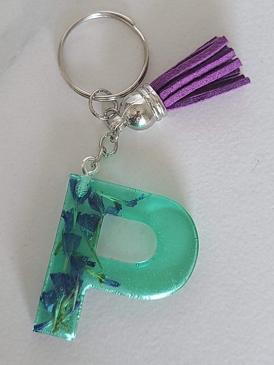 Resin Letter Keychain Colour and Floral Etsy