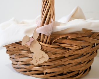 Easter Basket Tags, Easter Name Tag, Personalized Easter Tag, Easter Gift Tag, Bunny Name Tag, Wooden Name tag