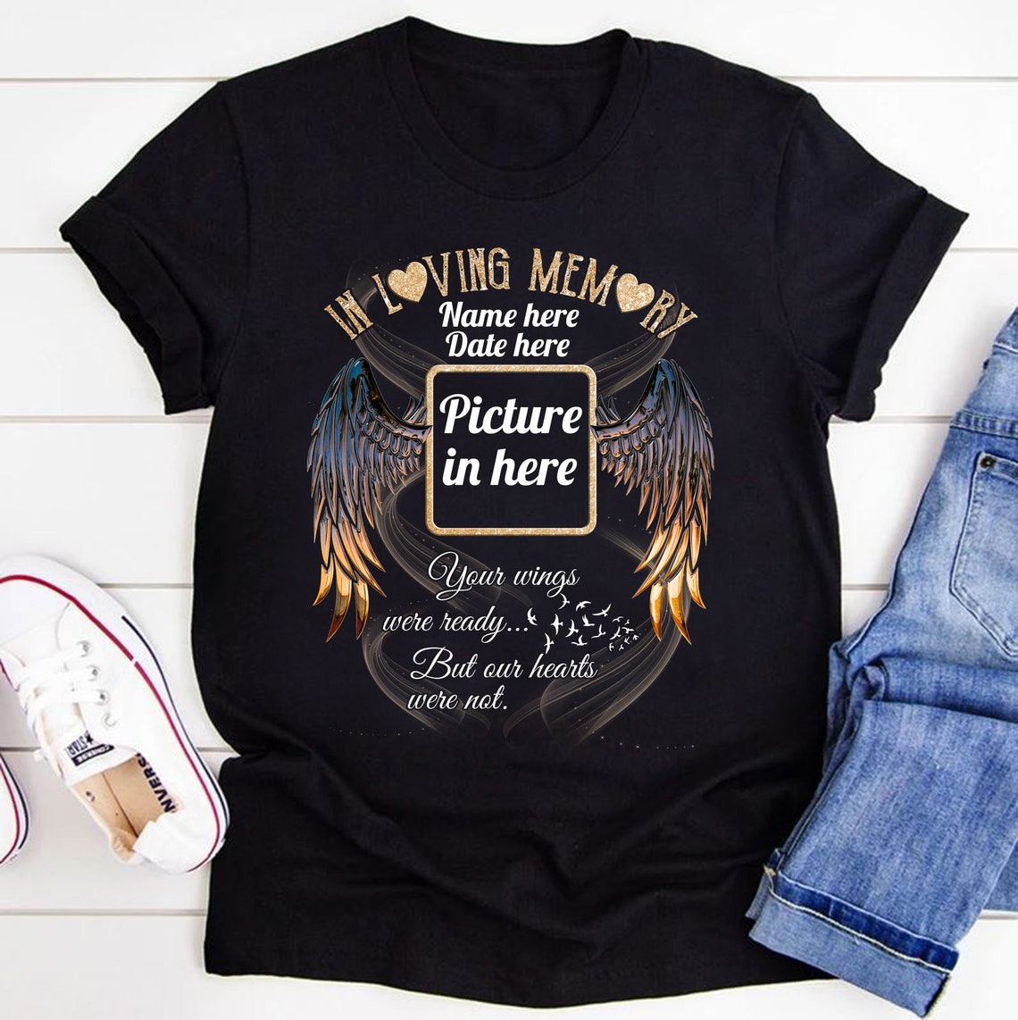 Personalized Shirt In Loving Memory Your Wings Were Ready But | Etsy