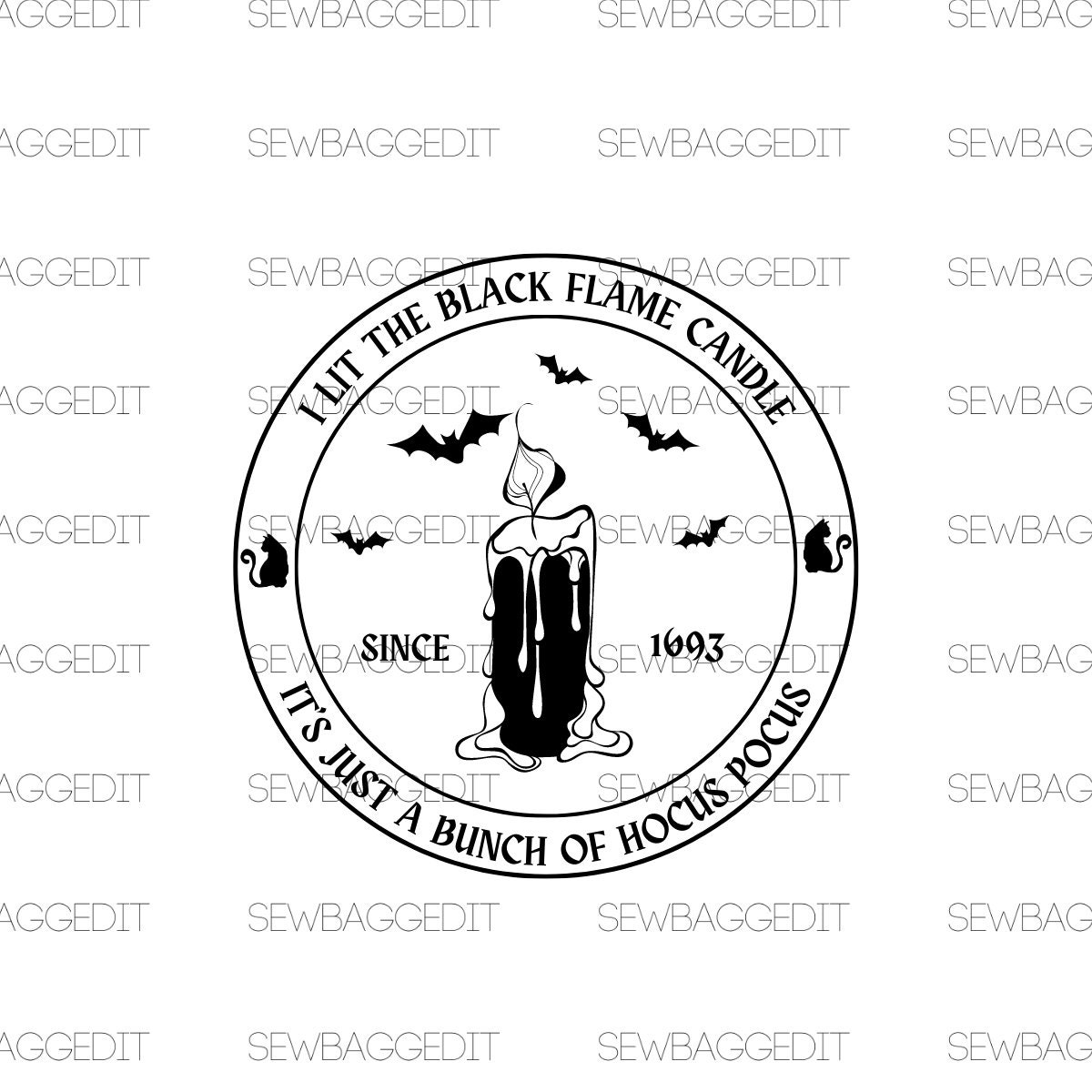 I Lit the Black Flame Candle SVG PNG Hocus Pocus Black Etsy