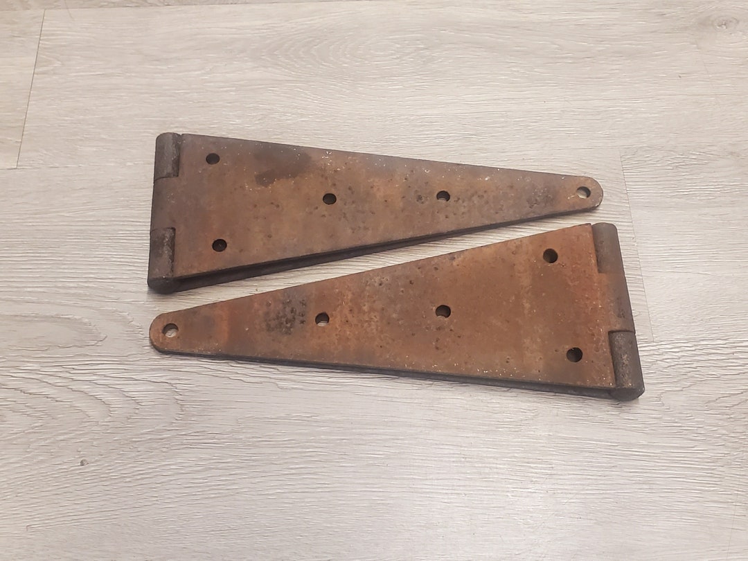 Vintage Strap Hinges, Pair of Two Heavy Duty Barn Hinges Etsy