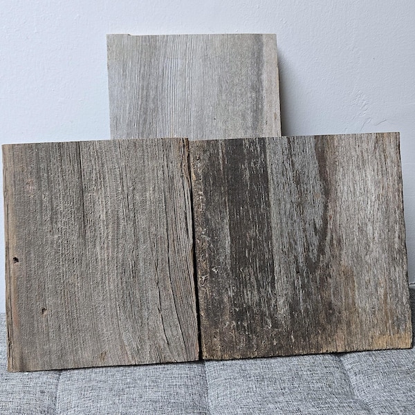 Barn Wood Sign Blank | Variable Size Reclaimed Wood | Grey Squares & Planks