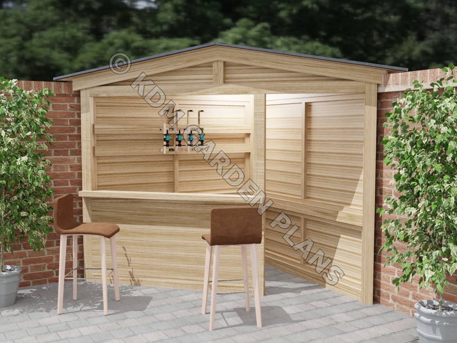 Small Home Corner Garden Bar 2.1x2.1m Cocktail BBQ Bar Etsy UK