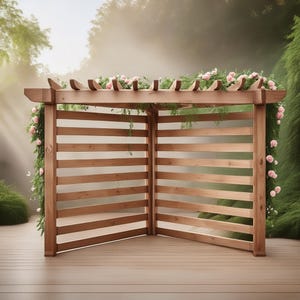 Plans for Wooden Garden Corner Pergola 2.3m x 2.3m DIY Digital Woodwork Plans Download Only UK Metric with Cut Lists