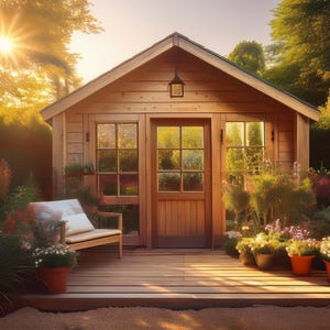Plans for 2.4m x 3.6m 8x12 Wooden Summer House Garden Yard Shed Workshop Digital Woodwork Plans Download Only UK Metricl with Cut Lists
