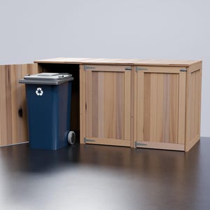 Cheap Bin Store Recycled Pallet Wheelie Bin Store Single, Double, Triple, Quad Digital Woodwork Plans only UK Metric with Cut Lists