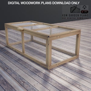 Progetti per recinto per conigli o porcellini d&#39;India in legno da giardino 0,75 m x 1,55 m. Progetti di falegnameria digitale solo in formato metrico del Regno Unito con elenchi di taglio.