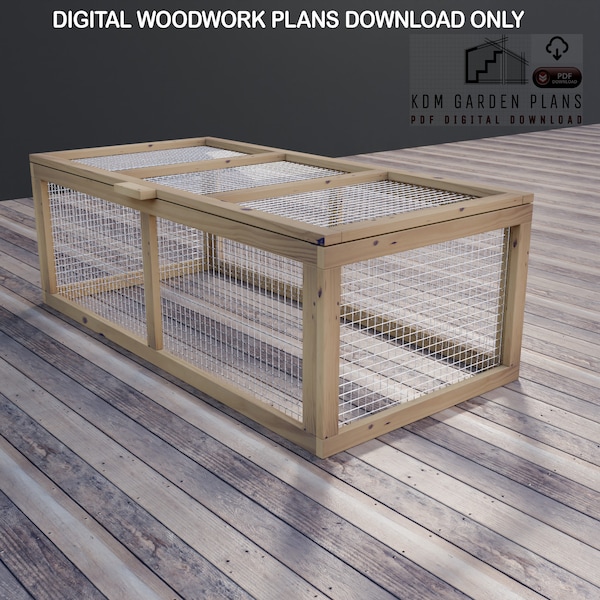 Plans for Wooden Garden Rabbit or Guinea Pig Run 0.75m x 1.55m Digital Woodwork Plans Only UK Metric Excludes Materials