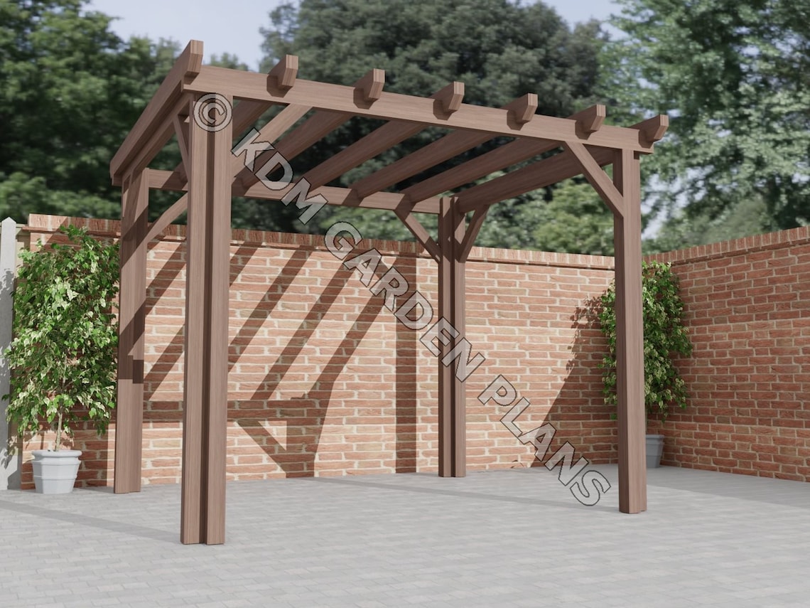 Wooden Garden Pergola 3m X 2.5m DIY woodwork Plans UK Metric Etsy UK