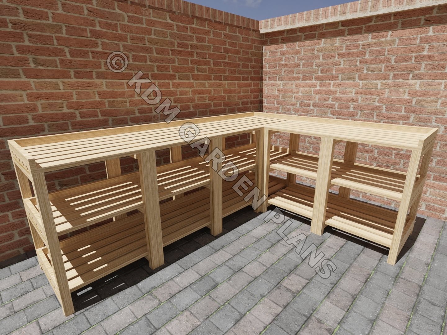 Modular Wooden Greenhouse Staging Bench Build Plans Do It Etsy UK