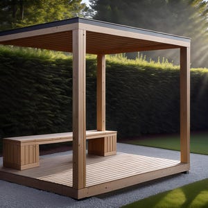 Plany drewnianego ogrodu domowego i tarasu 2,4 m x 3,0 m Nowoczesne cyfrowe plany stolarskie DIY Tylko brytyjskie metryczne z listami cięć Pergola