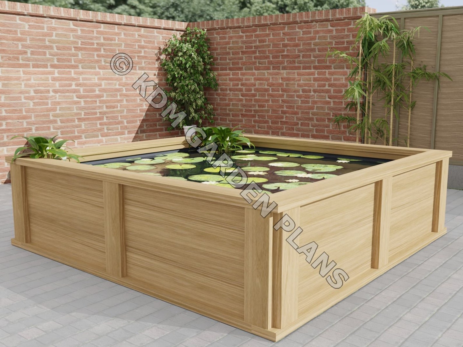 Raised Wooden Garden Pond 2.4mx2.4m build Plans Only No Etsy UK