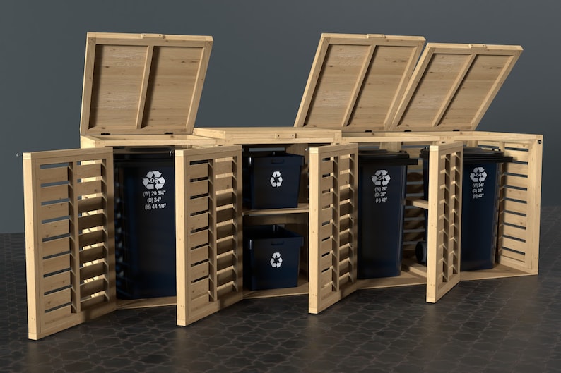 Quad Triple Double and Single Garbage Trash Wheelie Bin - Etsy