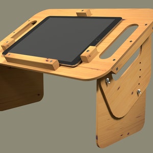 Plans for Bed Stand Ipad / Kindle Adjustable Tilt Lap Stand Easy Build Digital Woodwork Plans Only UK Metric Excludes Materials