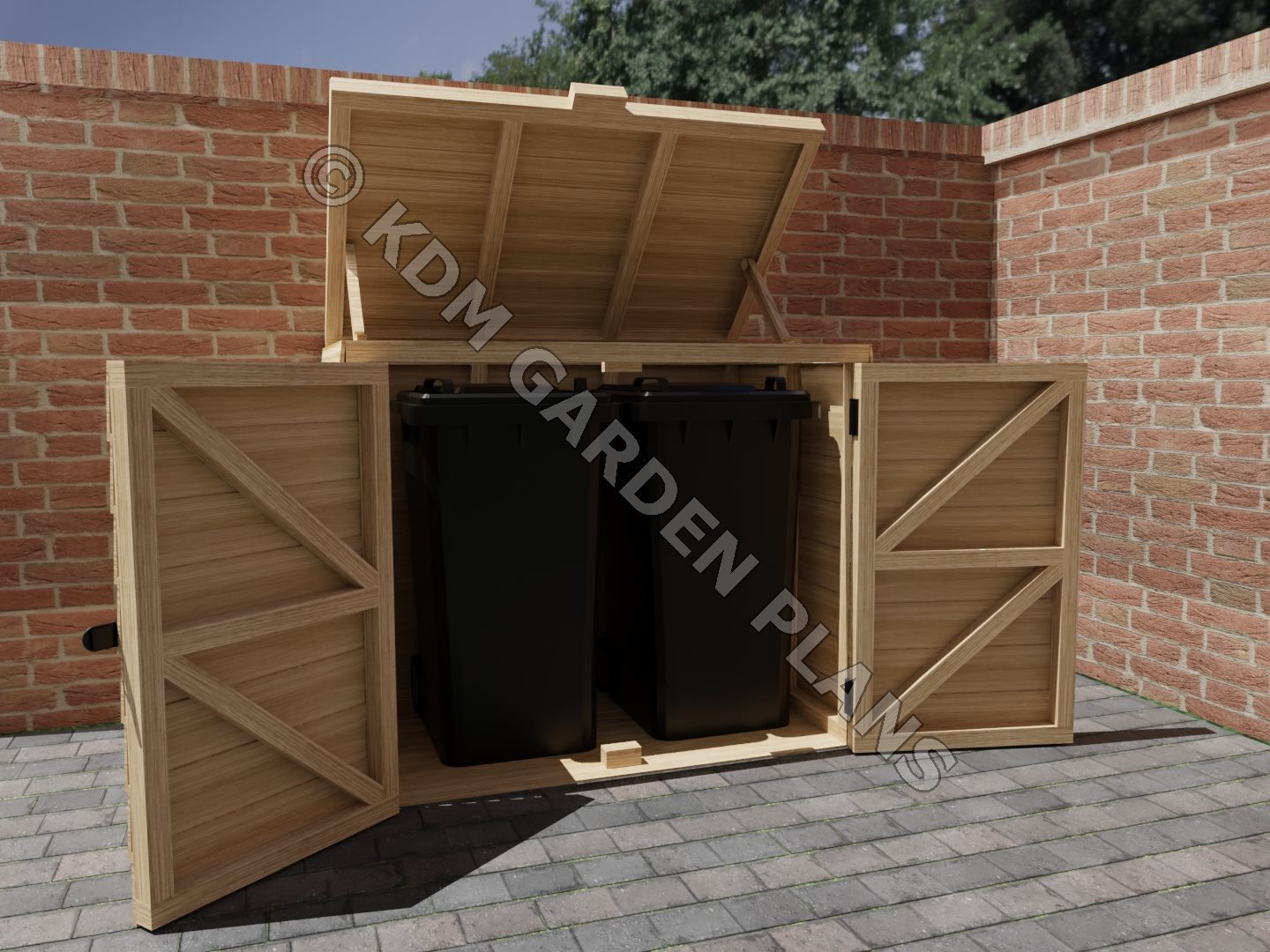 Wooden Double Wheelie Bin Store DIY build Plans Only No Etsy