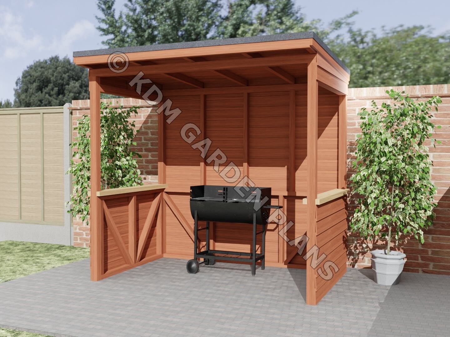 Garden BBQ Barbeque Shelter 1.5mx2.4m build Plans Only No | Etsy UK