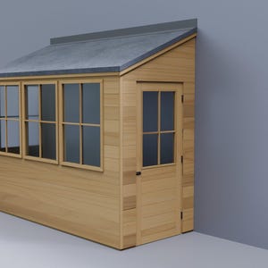 Plans for 4ft x 10ft Wooden Garden Lean To Garden Building Shed Workshop Digital Woodwork Plans Download Only US Imperial with Cut Lists